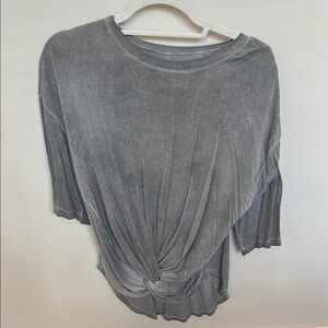 Gray Women's Tshirt with front tie